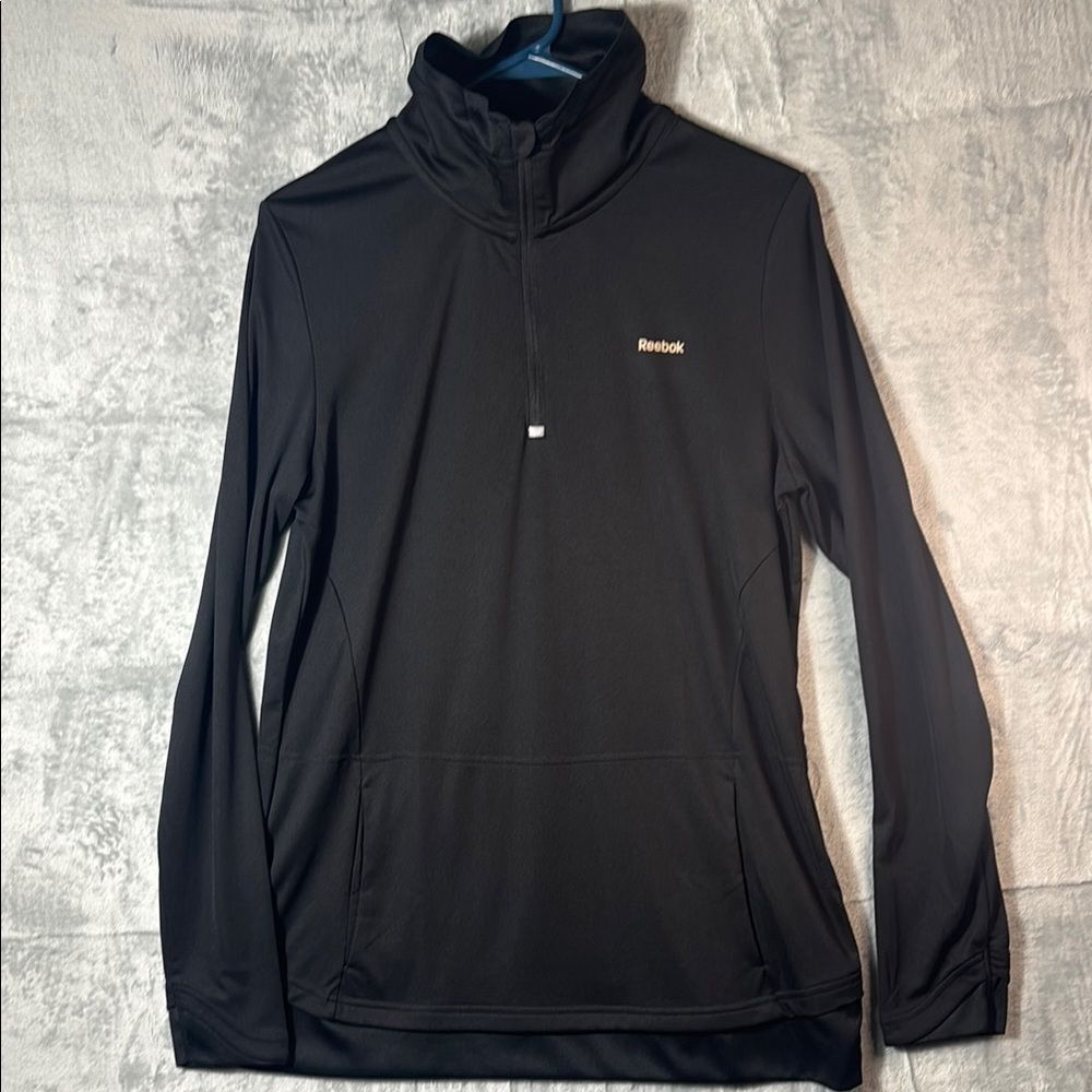 Reebok Black 1/4 Zip Running Reflective Pullover Size XL